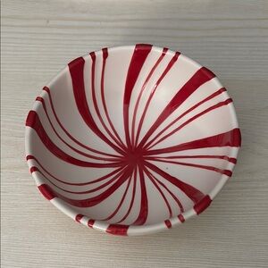 Vintage Hallmark Red and White Swirl Bowl